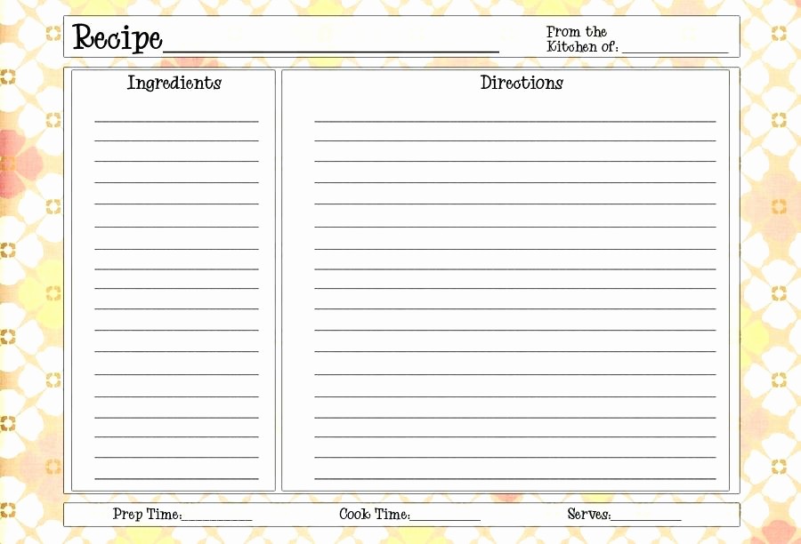 Template for Recipes Full Page Fresh Recipe Blank Template – Techshopsavingsfo