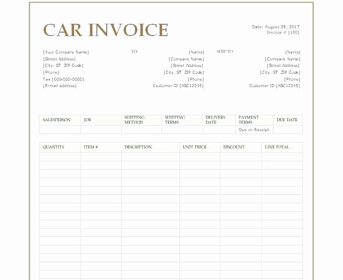 Template for Selling A Car Unique Receipt for Selling A Car Car Payment Receipt Template