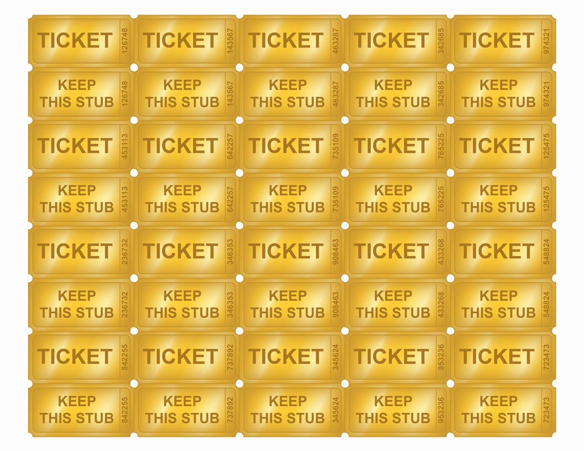 Template for Tickets with Numbers Inspirational Free Printable Golden Ticket Templates