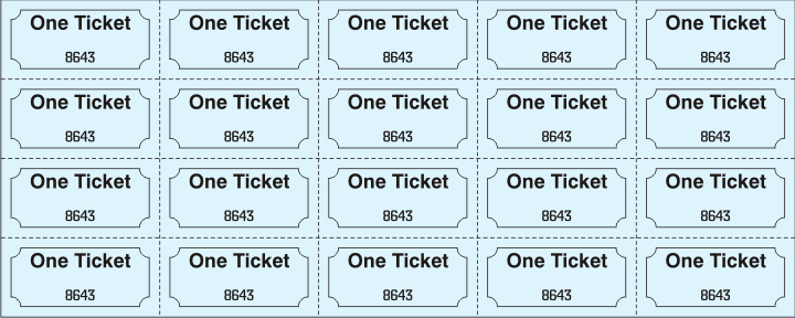 Template for Tickets with Numbers Luxury Sheet Tickets 1”x1” and 1”x2” by Jforms