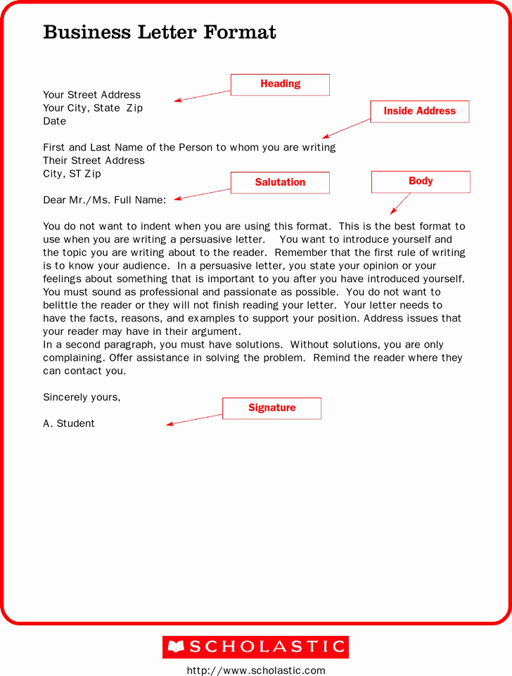 Template Of A Business Letter Inspirational Business Letter format