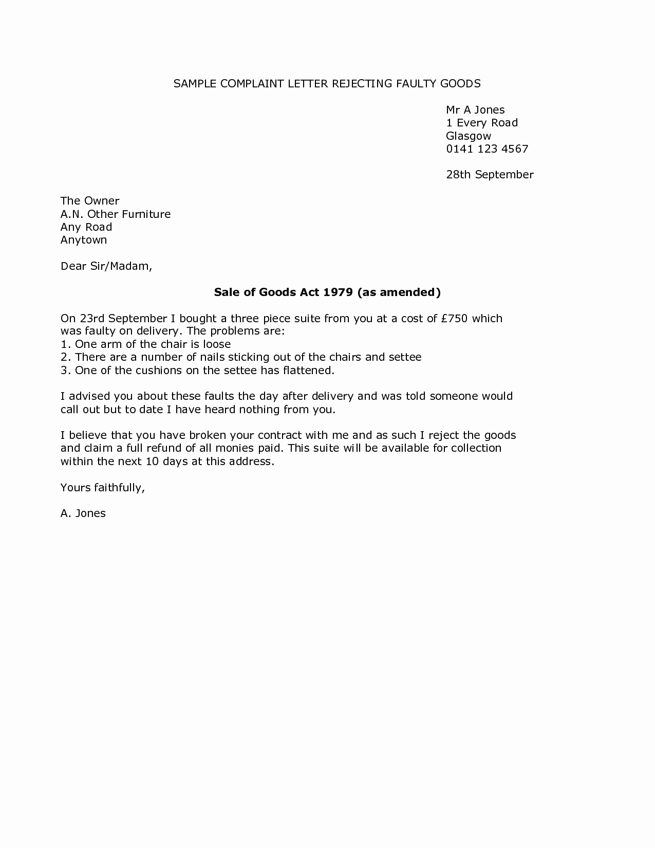 Template Of A Business Letter Unique Business Plaint Letter format Mughals