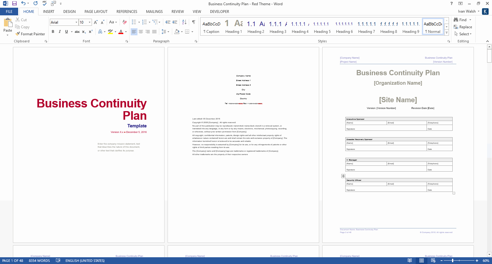 Template Of A Business Plan Beautiful Business Continuity Plan – Download 48 Pg Ms Word &amp; 12