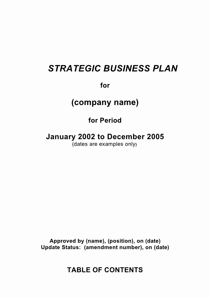 Template Of A Business Plan Fresh 5 Prehensive Strategic Business Plan Template