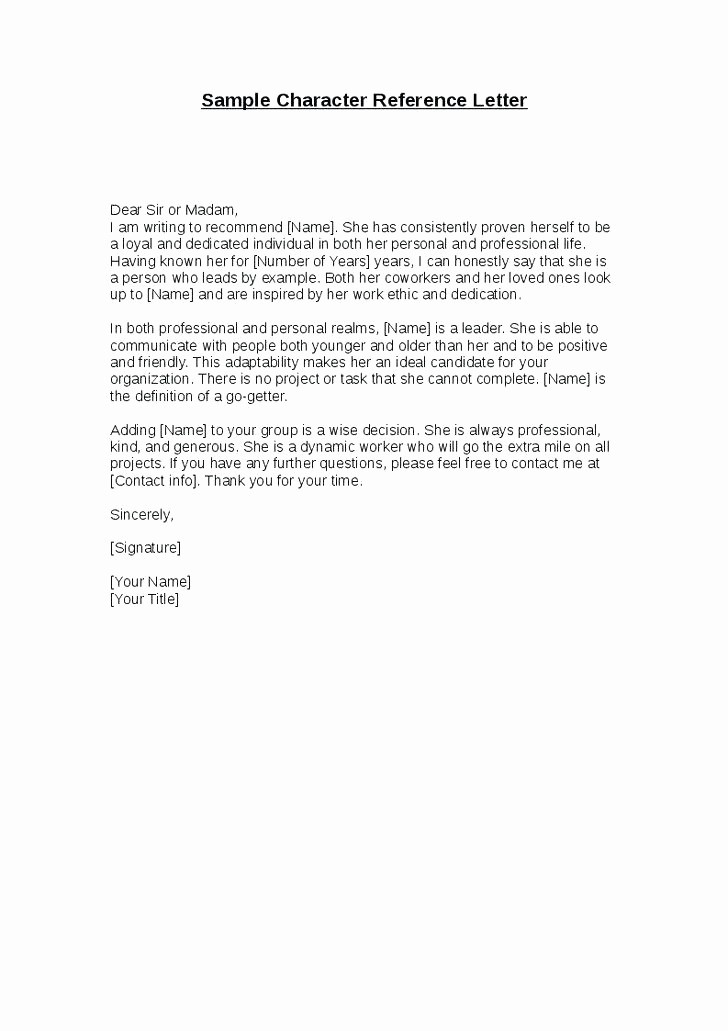 Template to Write A Letter Beautiful Free Reference Letter How to Write A Character Statement