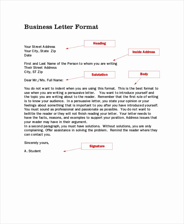 Template to Write A Letter Inspirational Business Letter format 10 Free Word Pdf Documents