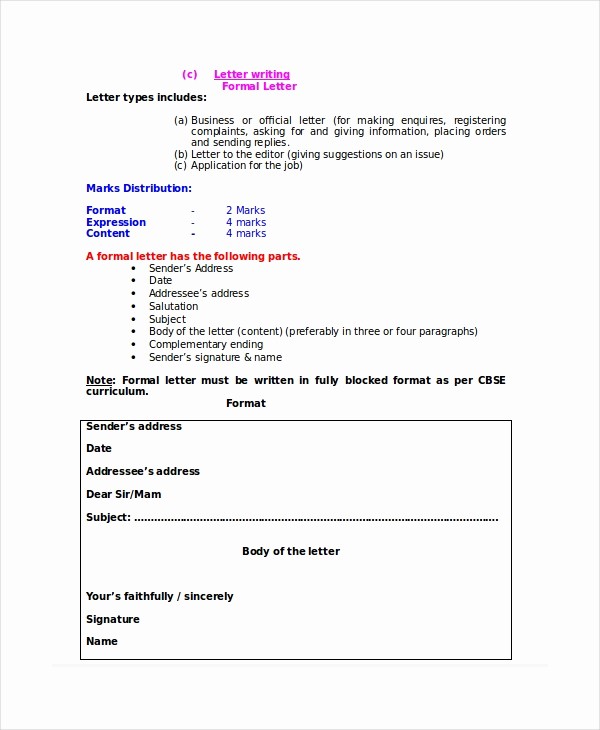 Template to Write A Letter New 15 formal Letter formats Pdf Doc Apple Pages Google
