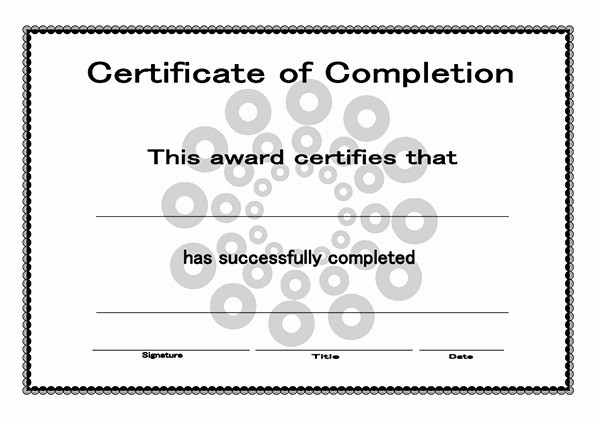 Templates for Certificates Of Completion Fresh Printable Certificates Of Pletion