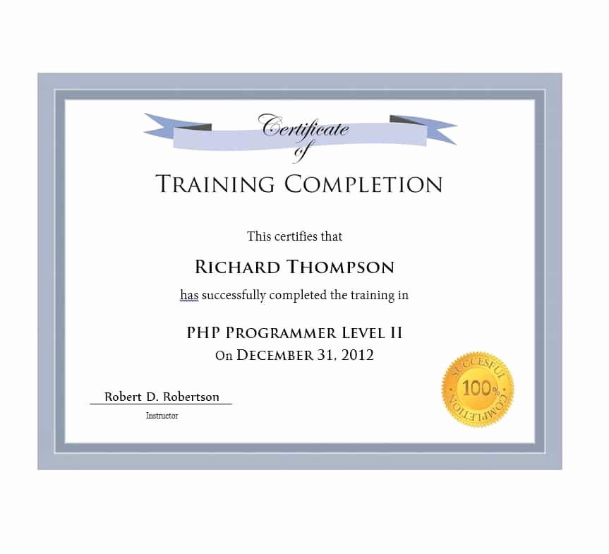 Templates for Certificates Of Completion Luxury 40 Fantastic Certificate Of Pletion Templates [word