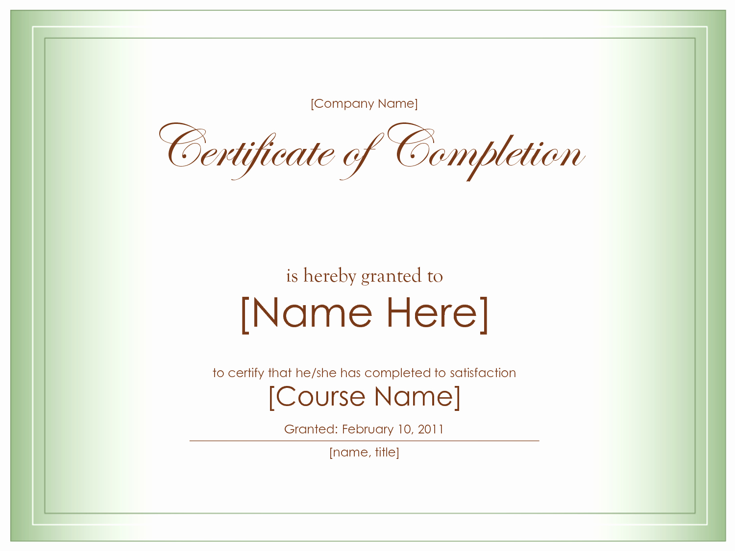 Templates for Certificates Of Completion Unique 10 Best Certificate Pletion Template Blank