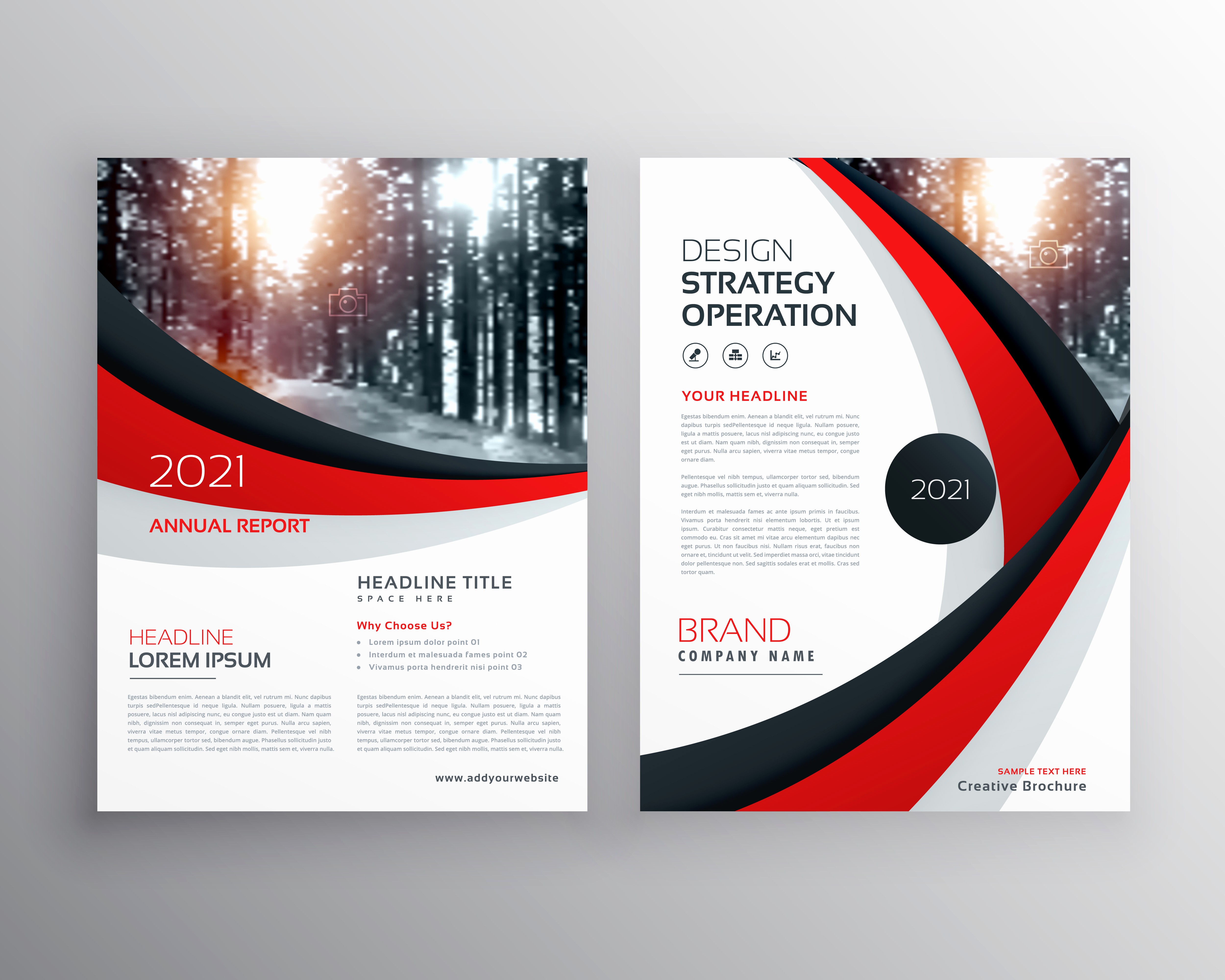 Templates for Flyers and Brochures Inspirational Business Flyer Brochure Design Template with Red and Black