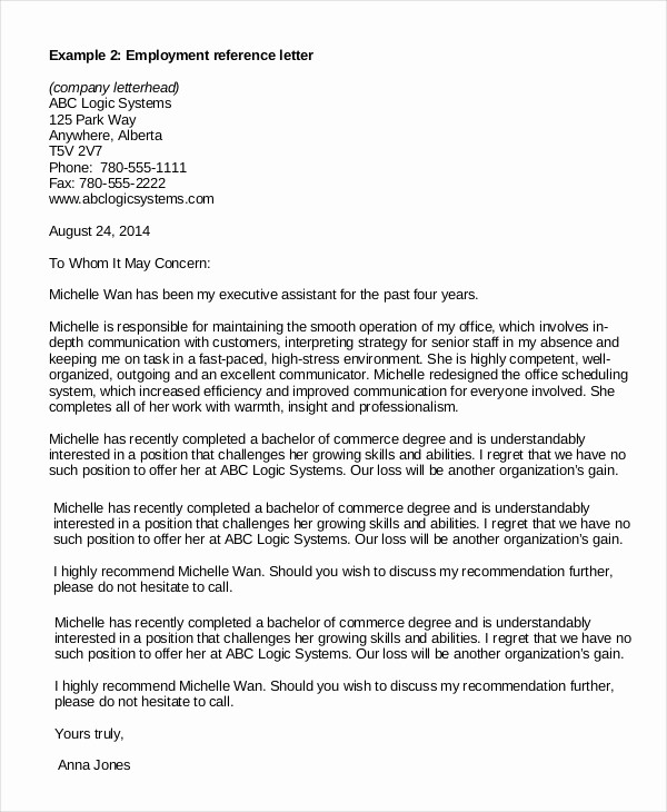 Templates for Letter Of Recommendation Unique Professional Reference Letter 12 Free Sample Example