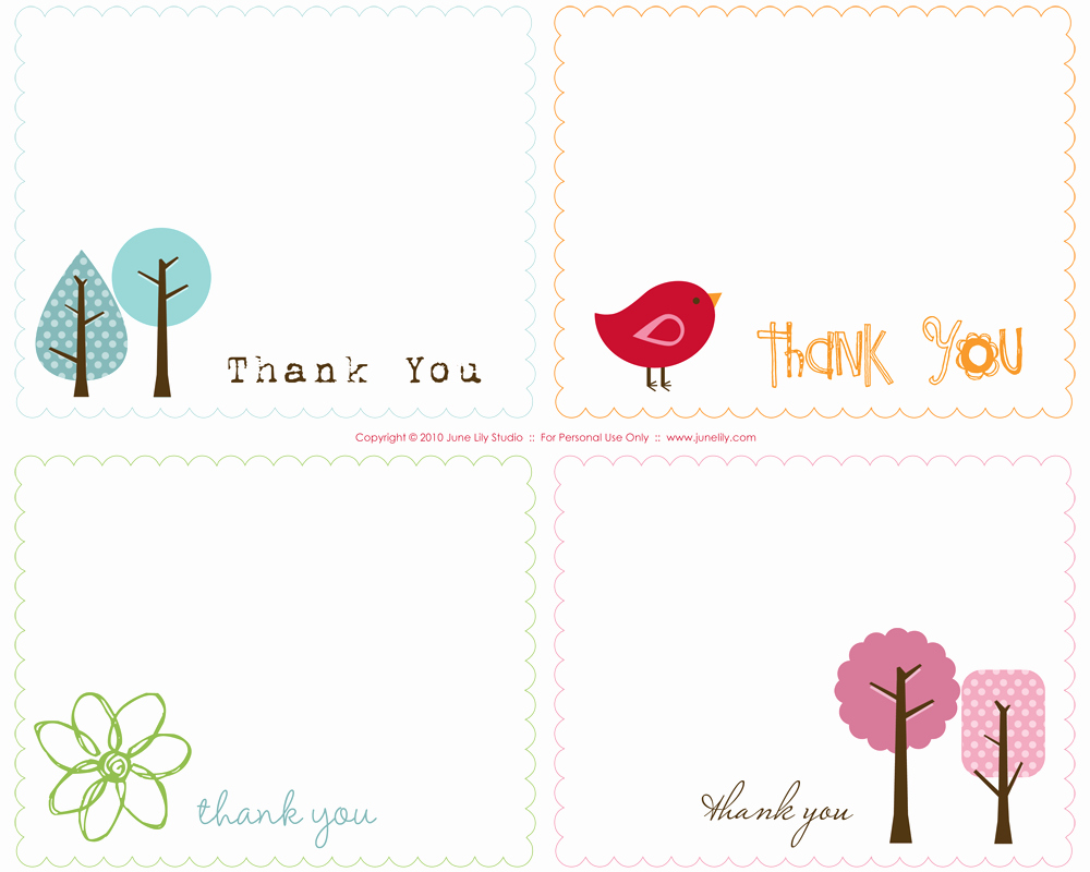 Thank You Card Template Free Best Of Free Printable Thank You Notes June Lily