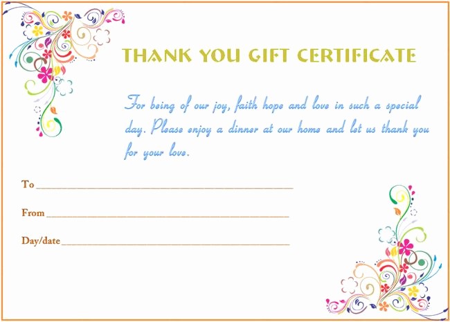Thank You Certificate Word Template Luxury 25 Best Ideas About Gift Certificate Template Word On