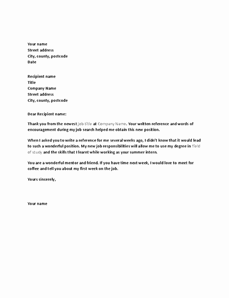 Thank You for Job Reference Best Of Thank You Letter for Successful Job Reference From former
