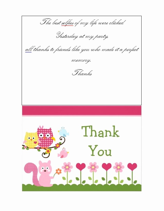 Thank You Note Card Template Fresh 30 Free Printable Thank You Card Templates Wedding