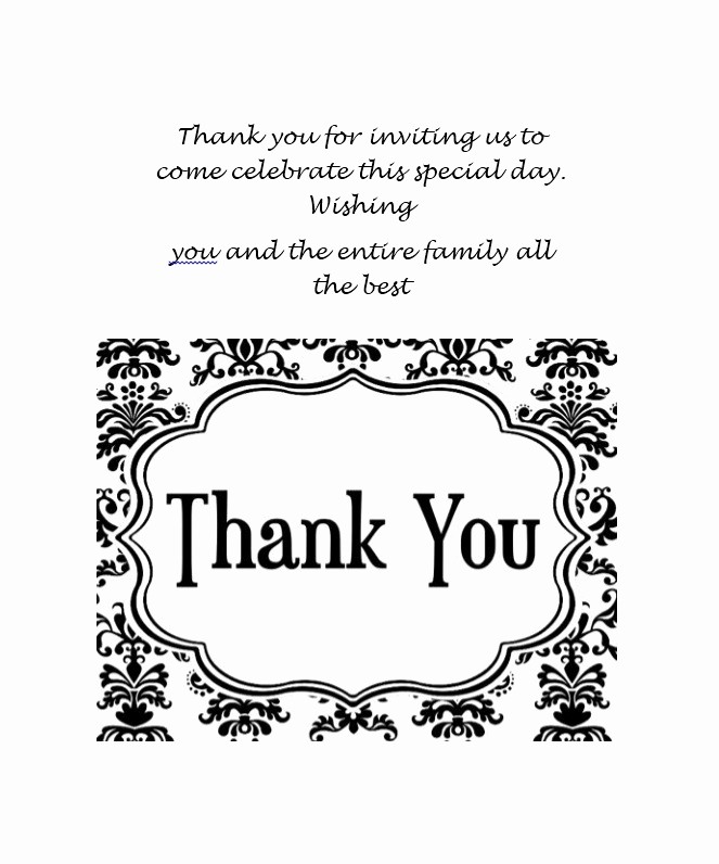 Thank You Note Card Template Fresh 30 Free Printable Thank You Card Templates Wedding