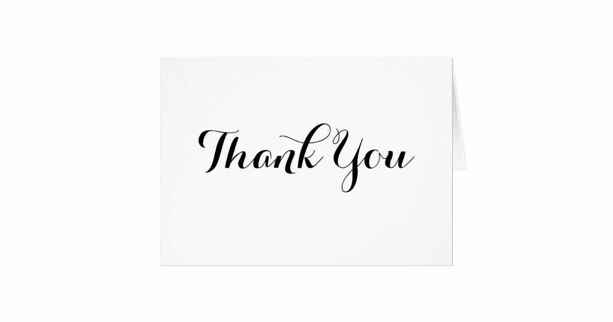Thank You Note Card Template Luxury Black Calligraphy Thank You Note Card Template
