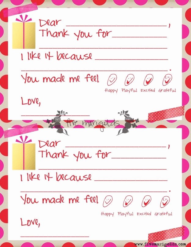 Thank You Note Cards Template Unique 37 Best Printable Kids Thank You Notes Images On Pinterest