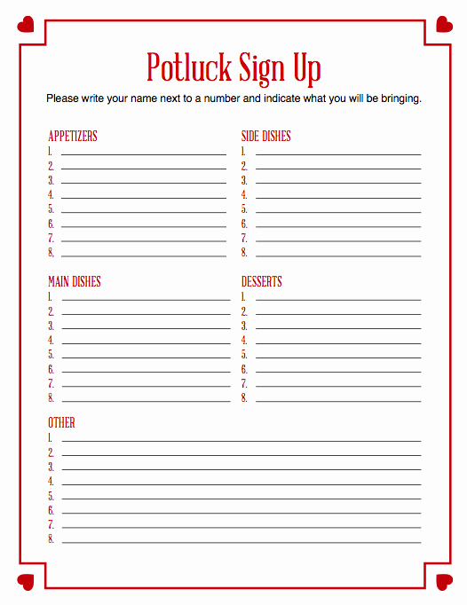 Thanksgiving Sign Up Sheet Printable Best Of Thanksgiving Potluck Printable Sign Up Sheets – Happy