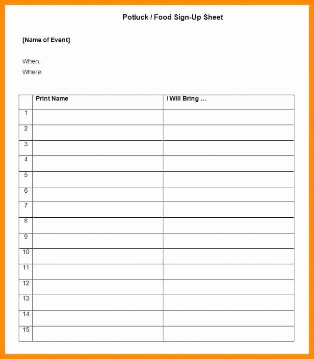 Thanksgiving Sign Up Sheet Printable New 15 Thanksgiving Potluck Signup Sheet