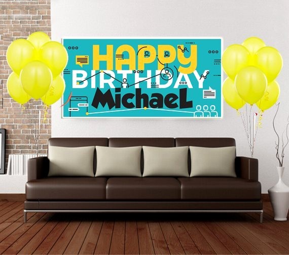 The Office Happy Birthday Sign Elegant Puter Tech Fice Birthday Banner Personalized Party