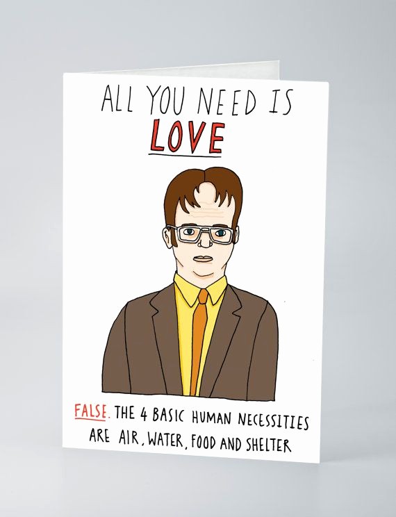 The Office Valentines Day Card Lovely Dwight Schrute Valentines Card by Charlyclements On Etsy