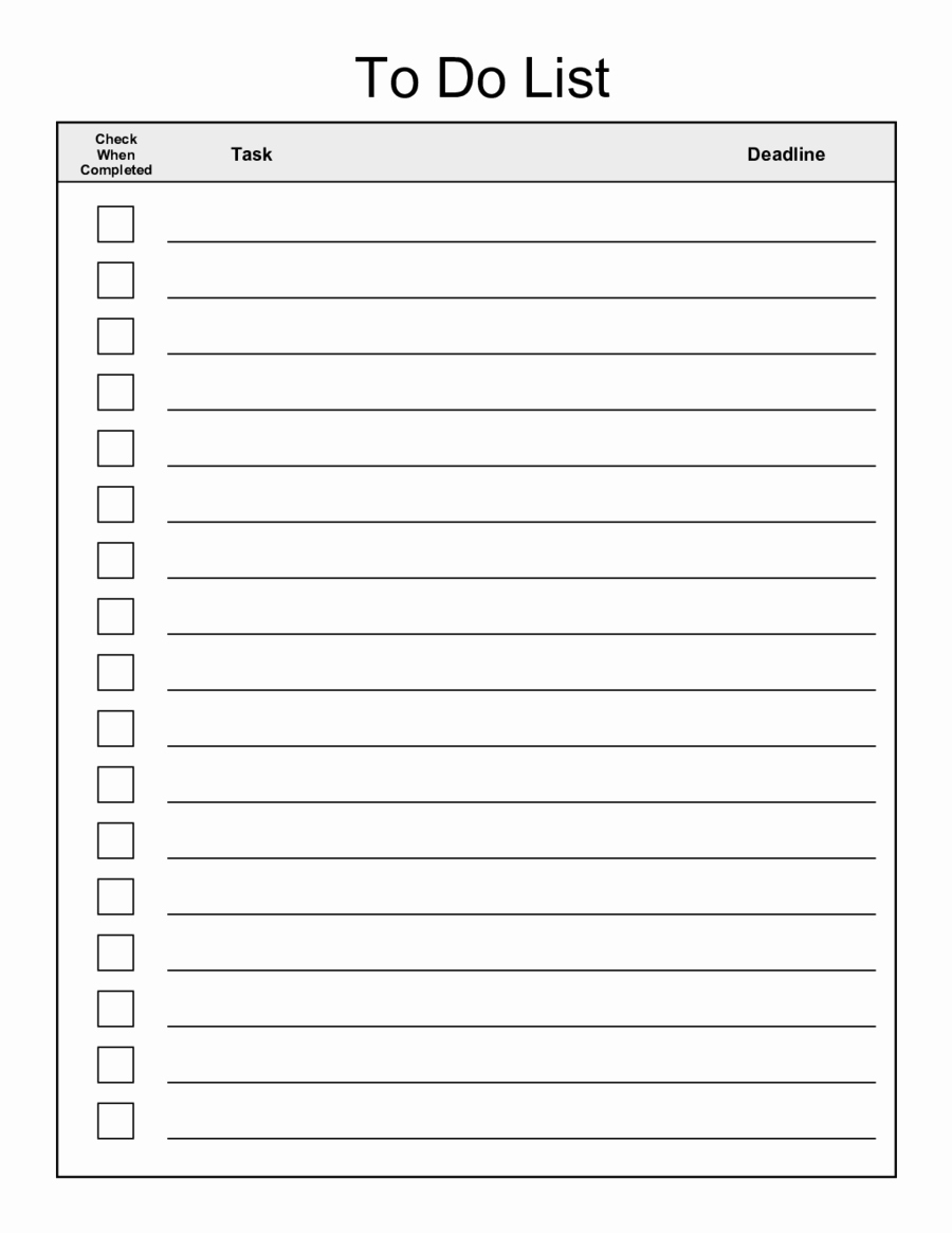 Things to Do Checklist Template Best Of to Do List Template Samples for Microsoft Word Vatansun