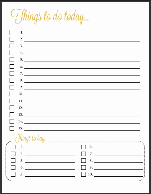 Things to Do Checklist Template Elegant Cute to Do List Template Download Free