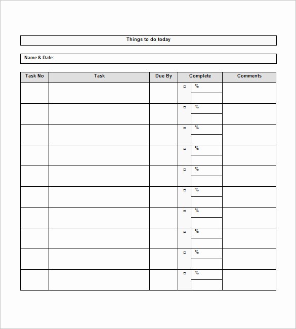 Things to Do Checklist Template Fresh to Do List Template 15 Free Word Excel Pdf format