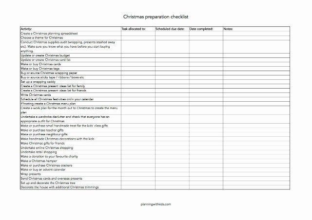 Things to Do Checklist Template Lovely Christmas Planning Checklist Free