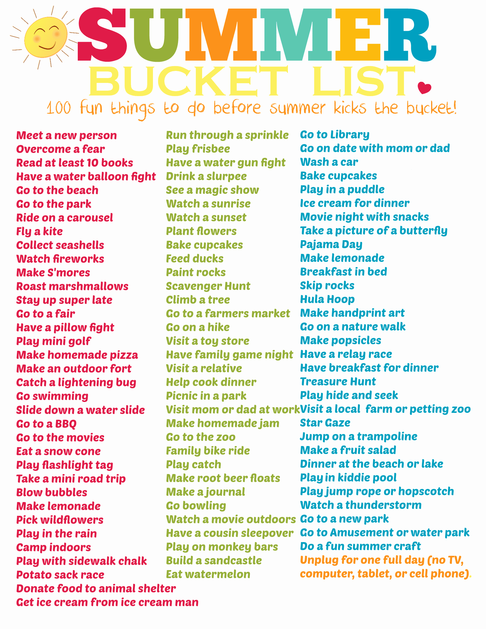 Things to Do List Printable Unique Summer Bucket List Printable 100 Fun Ideas Kasey Trenum
