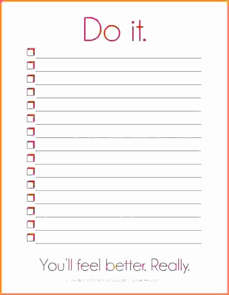 Things to Do List Printable Unique Things to Do List Templates Printable 50 States and