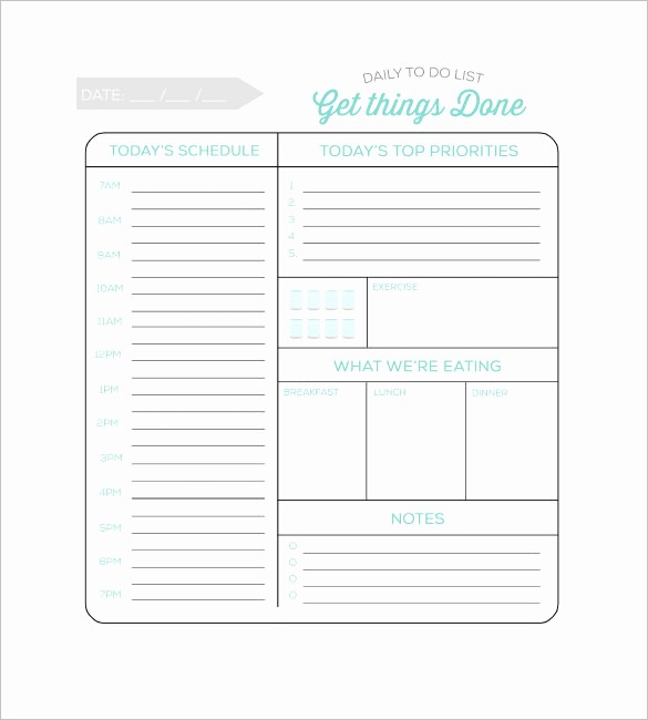 Things to Do Template Word Awesome Daily Task List Template – 9 Free Word Excel Pdf format