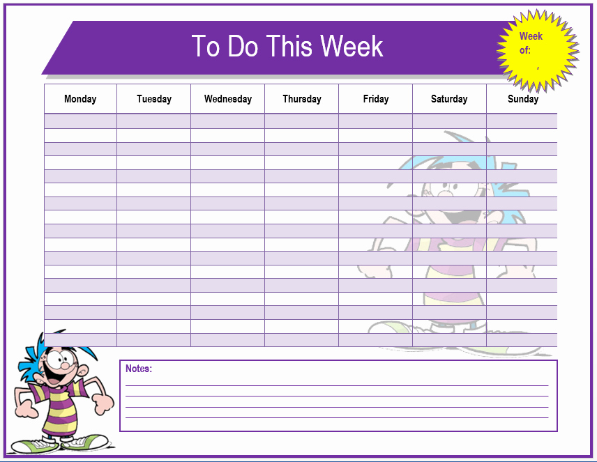 Things to Do Template Word Awesome Weekly to Do List Template Word