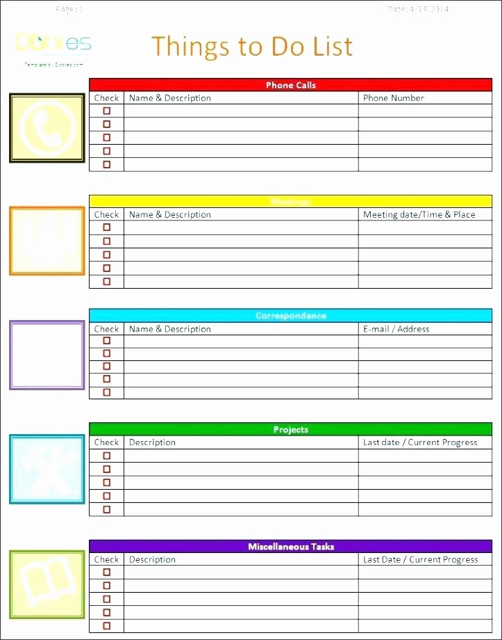 Things to Do Template Word New Things to Do List Template Excel todo Download