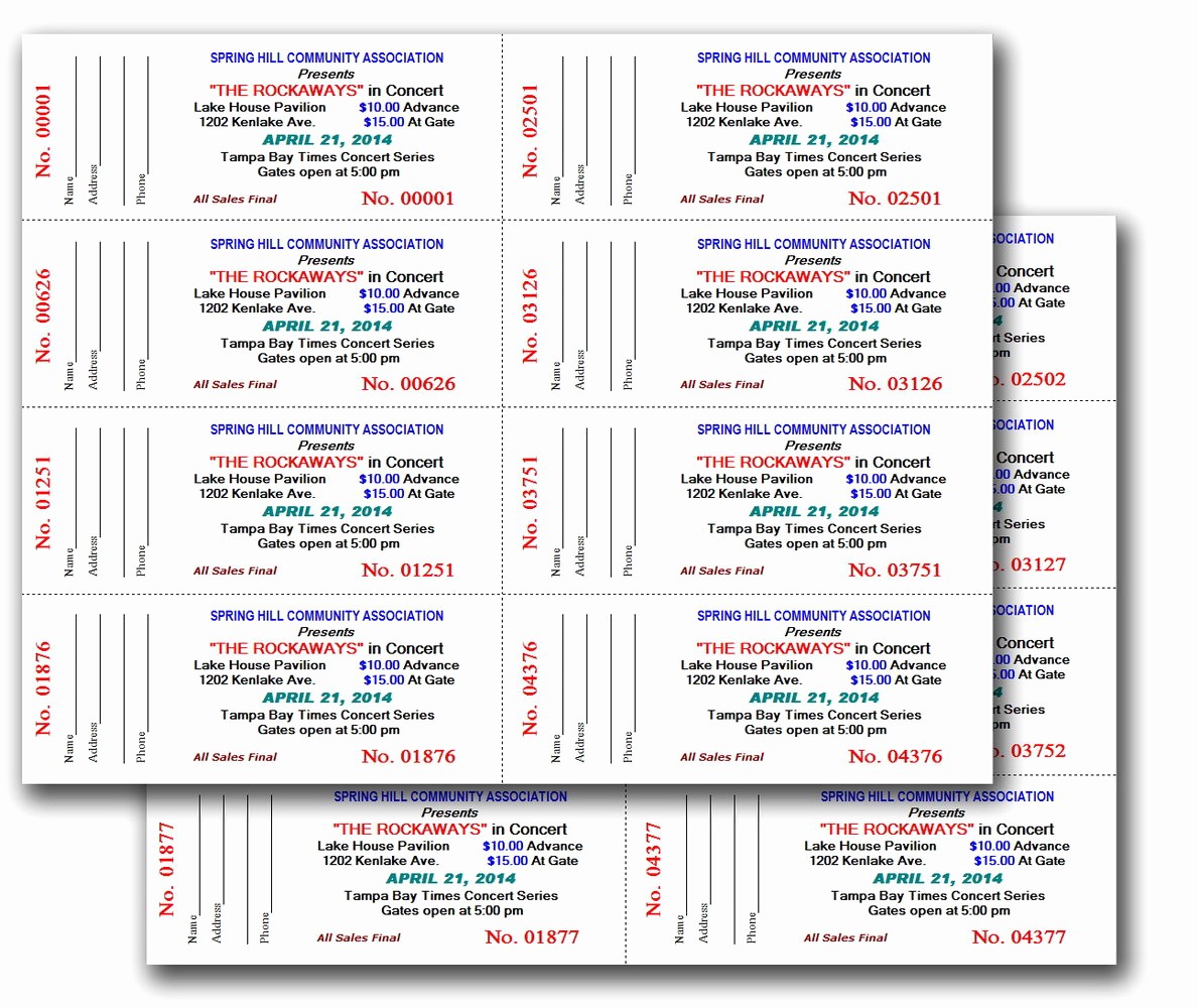 Ticket Templates 8 Per Page Best Of Word Document Raffle Ticket Template Templates