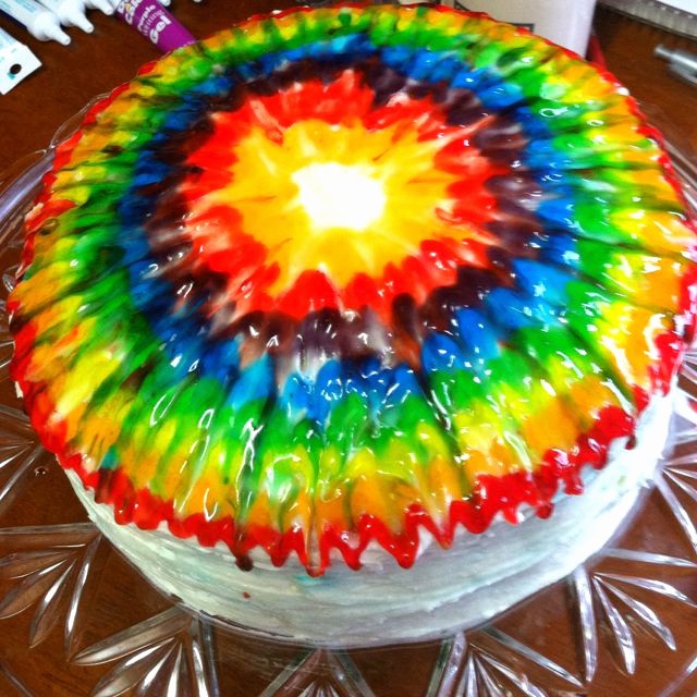 Tie Dye Happy Birthday Images Elegant Kaitlin S Tie Dye Birthday Cake Yum