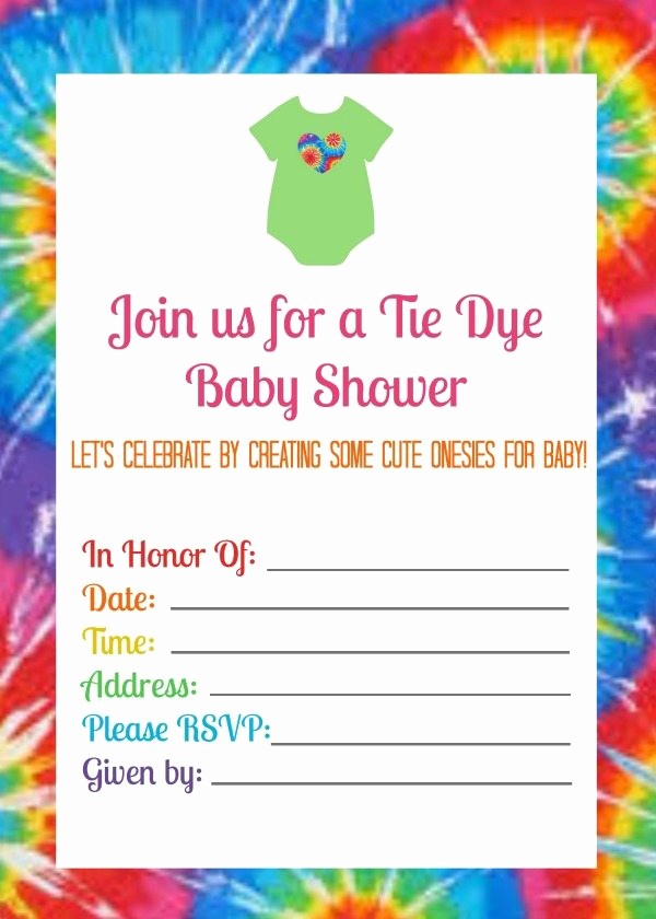 Tie Dye Party Invitations Printable Fresh Summer Baby Shower with Tie Dye Esies Juggling Act Mama
