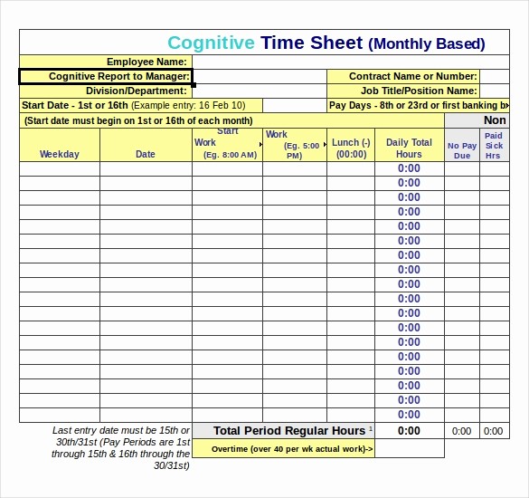 Time Card Template for Excel Awesome 25 Excel Timesheet Templates – Free Sample Example