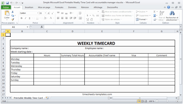 Time Card Template for Excel Awesome 9 Free Printable Time Cards Templates Excel Templates