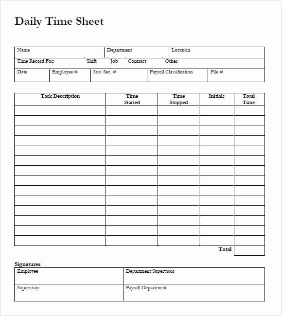 Time Card Template for Excel Beautiful 9 Free Printable Time Cards Templates Excel Templates