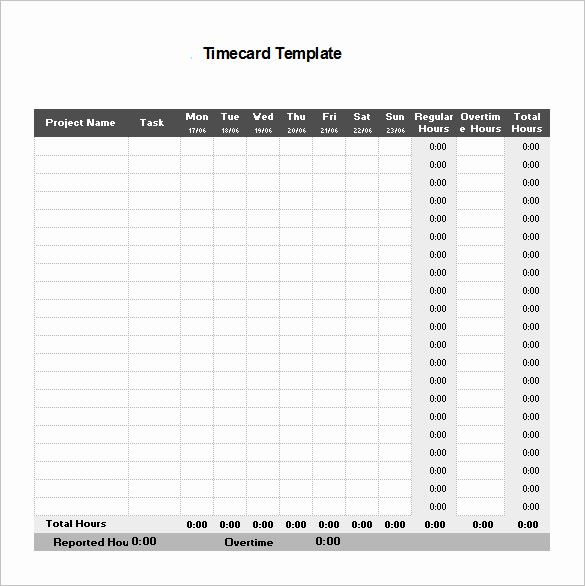 Time Card Template for Word Fresh 8 Printable Time Card Templates – Free Word Excel &amp; Pdf