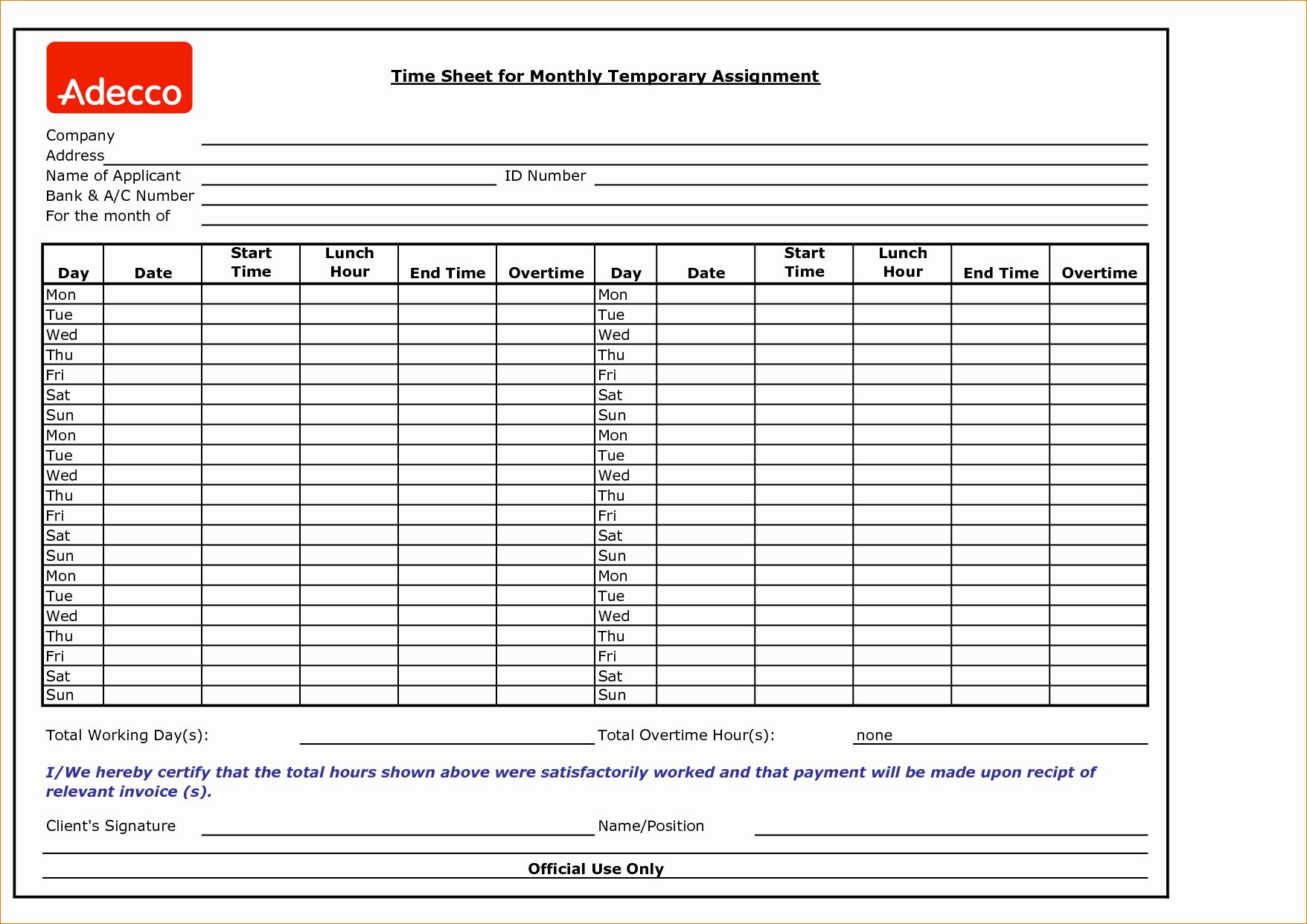 Time Card Template for Word Luxury 6 Time Sheet forms