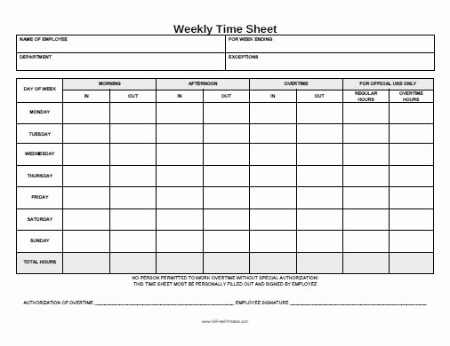 Time Card Templates Free Printable Lovely Free Printable Weekly Time Sheet