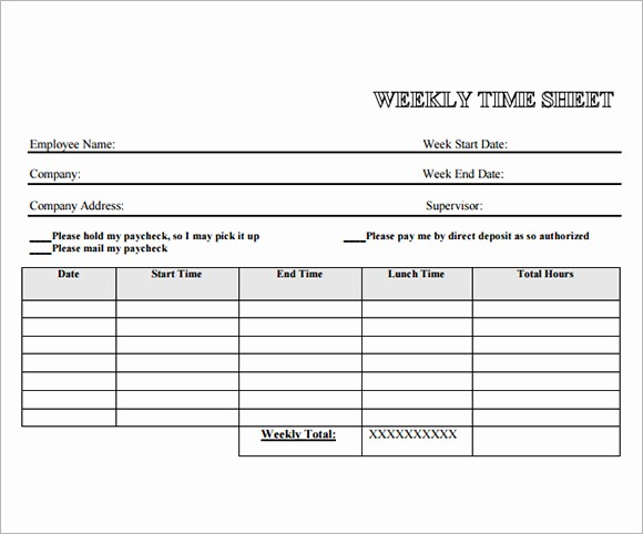 Time Card Templates Free Printable New Employee Timesheet Template 8 Free Download for Pdf