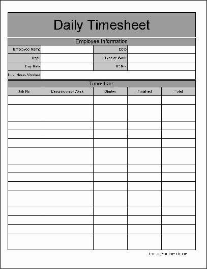 Time Log Sheet for Employees Lovely Daily Work Sheet for Employee