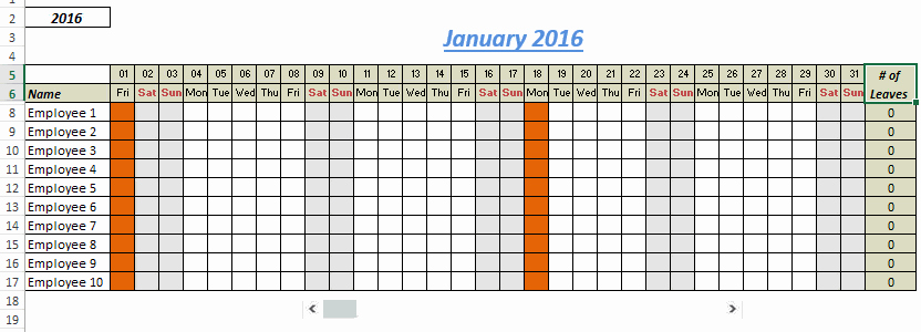 Time Off Calendar Template 2016 Inspirational Free Printable Vacation Tracking Calendar 2016