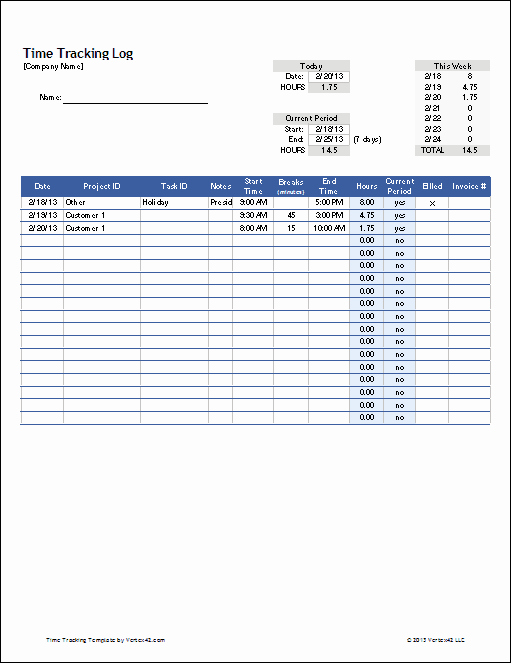 Time Tracking Excel Template Free Elegant Time Tracking Template for Excel