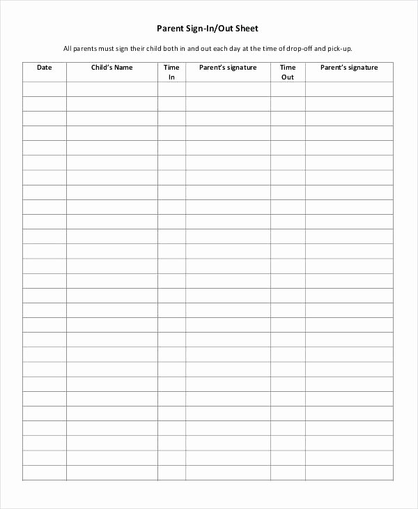 Timesheet Sign In and Out Elegant Parent Sign In Out Sheet Time Timesheet Approval Free